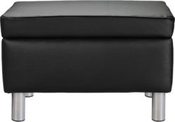 ColourMatch - Moda - Leather Effect Footstool - Jet Black